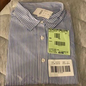 Women’s J crew blue and shite button down shirt